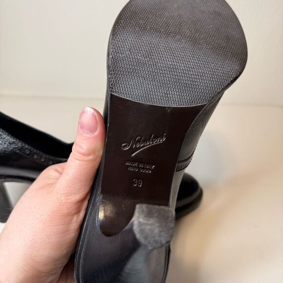 Vintage Nebuloni Lace Up Leather High Heels Size 39 - Picture 8 of 9